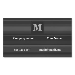 Carte De Visite Magnétique Bandes de charbon de monogramme