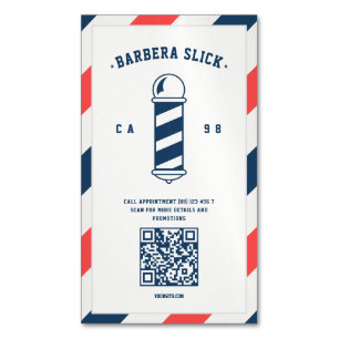 Carte De Visite Magnétique Barbier moderne Barber's Pole Barber