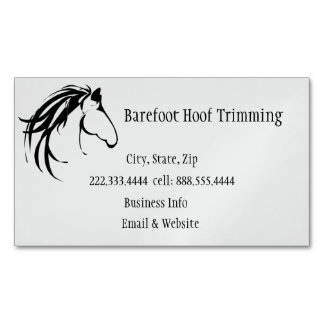 Carte De Visite Magnétique Barefoot Hoof Trimming Classic Horse Logo