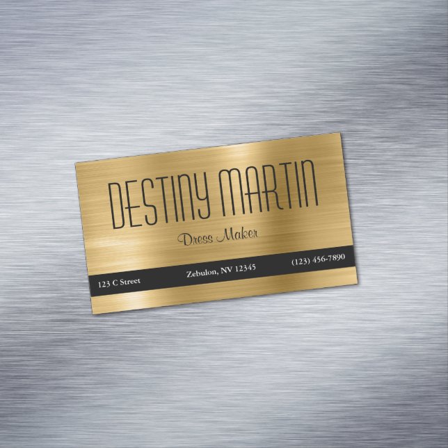 Carte De Visite Magnétique Barre de contact noire Gold Foil (In Situ)