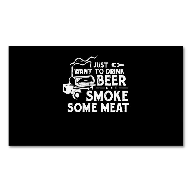 Carte De Visite Magnétique BBQ Fumer Pitmaster Boire cadeau Bière Fumée Viand (devant)