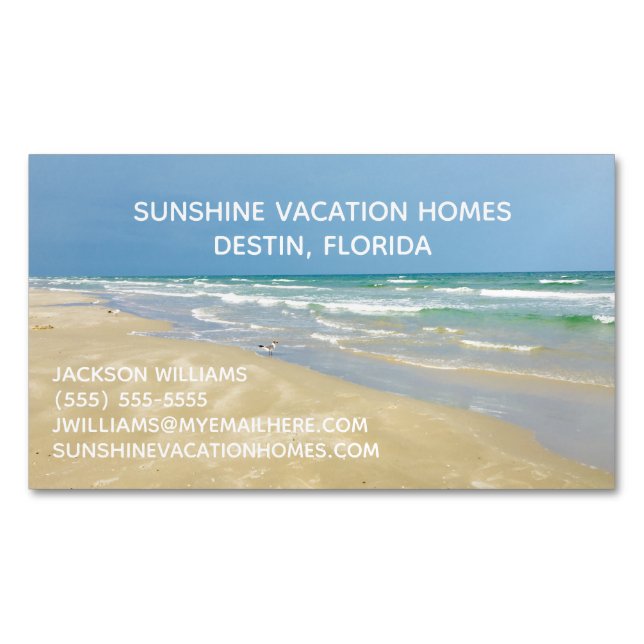 Carte De Visite Magnétique Beach House Vacances Location Immobilier Company (devant)