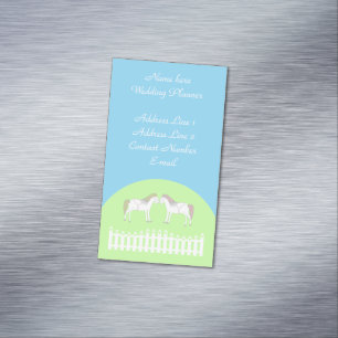 Carte De Visite Magnétique Beau Wedding planner de Chevaux Mariages blancs