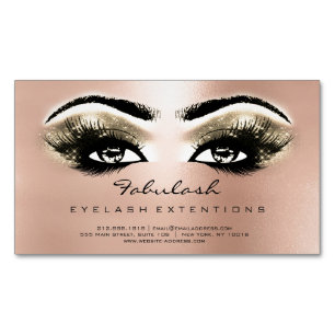 Carte De Visite Magnétique Beauté Salon Rose Gold Adress Maquillage Lashes Ex