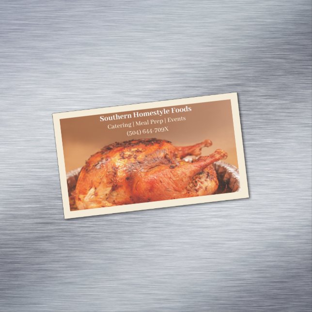 Carte De Visite Magnétique Beige Homestyle Cuisiné Turquie Viande Aliments pr (In Situ)