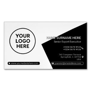 Carte De Visite Magnétique Black QR Professional Entreprise moderne