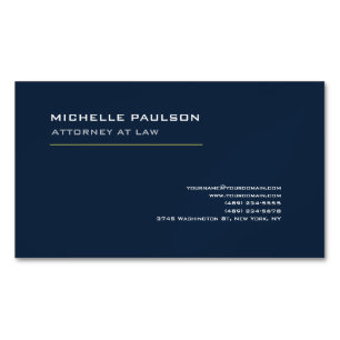 Carte De Visite Magnétique Bleu marine Élégant Uni Professionnel Moderne