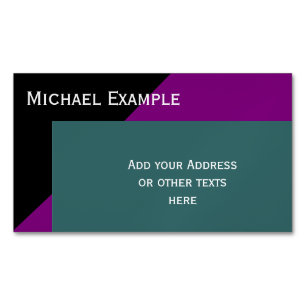 Carte De Visite Magnétique Blocage couleur Arrière - plan - violet & vert océ