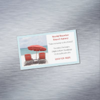 Blue Sand Red Chaises Agence de Voyage Agent Plage