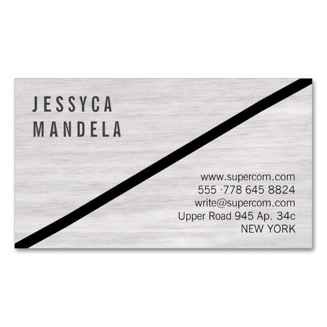 Carte De Visite Magnétique Bois Blanc Moderne (devant)