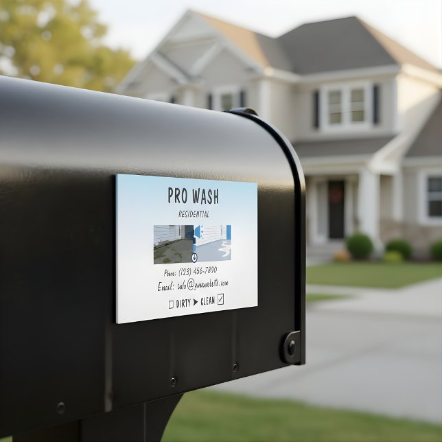 Carte De Visite Magnétique Bold Residential Pressure Washing Overlay (Créateur téléchargé)