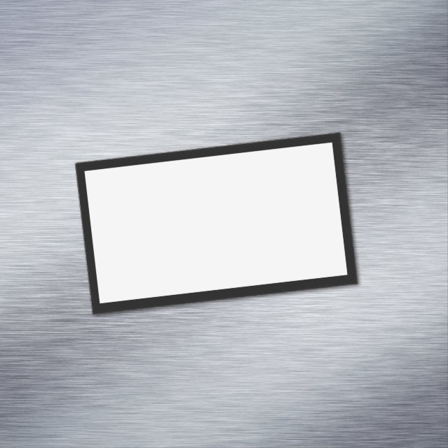 Carte De Visite Magnétique Bordure blanche et noire simple (In Situ)