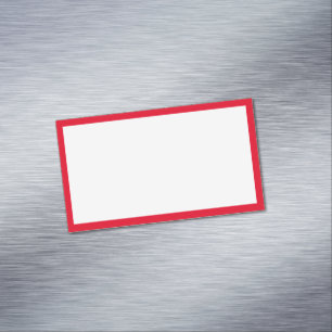 Carte De Visite Magnétique Bordure blanche et rouge vif simple