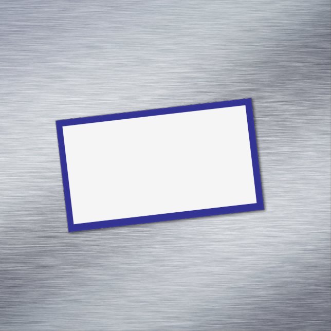 Carte De Visite Magnétique Bordure blanche simple et frontière bleue marine (In Situ)