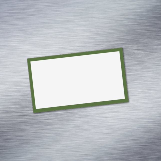 Carte De Visite Magnétique Bordure blanche simple et verte foncée (In Situ)