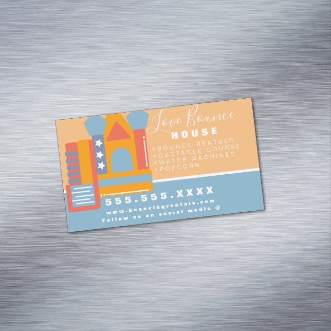 Carte De Visite Magnétique Bounce House Logo Fête Carnaval Location affaires (In Situ)