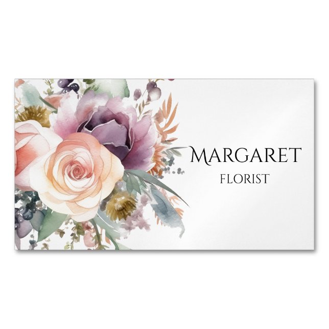 Carte De Visite Magnétique bouquet d'aquarelle (devant)