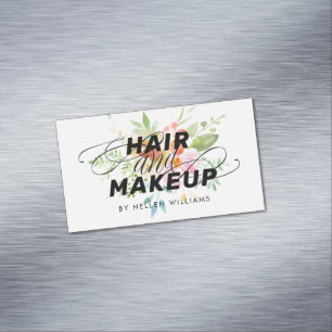 Carte De Visite Magnétique Bouquet de fleurs délicates et colorées Cheveux et