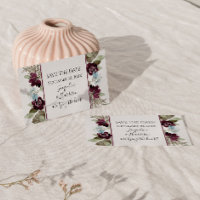 Bourgogne Floral Elégant Dusty Blue Enregistrer la