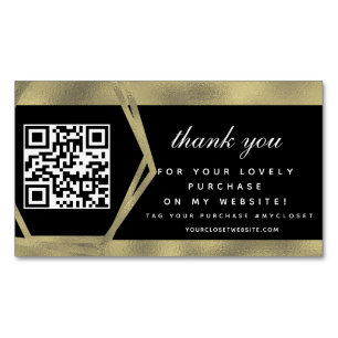 Carte De Visite Magnétique Boutique Beauté Affaires Merci Or QR