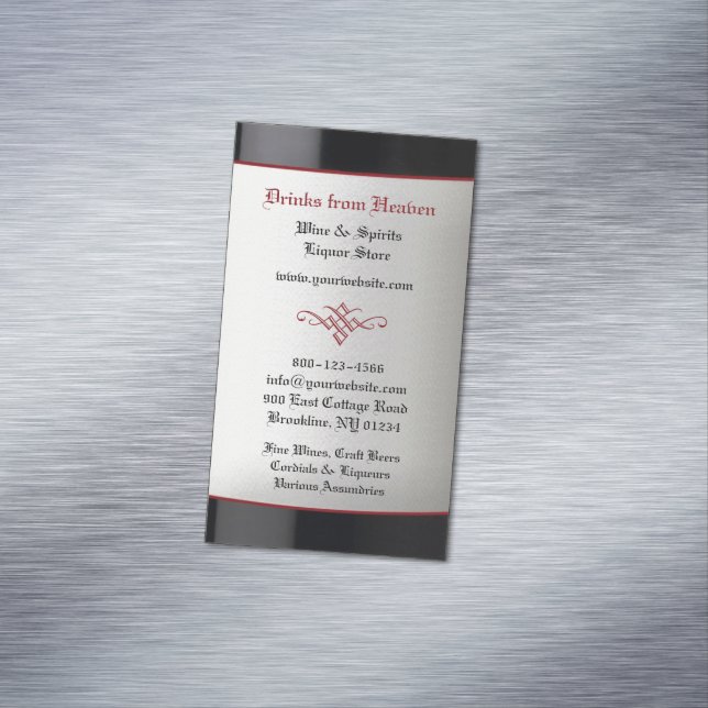 Carte De Visite Magnétique Boutique de vins de liqueur (In Situ)