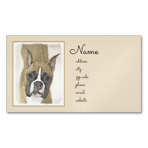 Carte De Visite Magnétique Boxer Peinture - Cute Original Chien Art