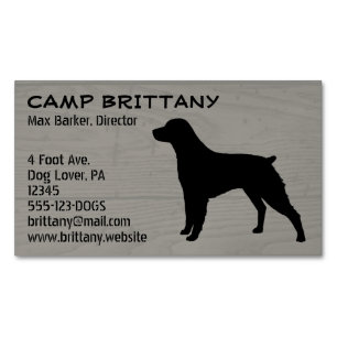 Carte De Visite Magnétique Bretagne Espagnol Silhouette Chien race Faux Wood