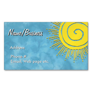 Carte De Visite Magnétique Bright Yellow Sunshine dans un ciel bleu personnal