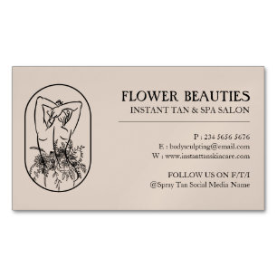 Carte De Visite Magnétique Bronze Tan Beauté Feminine Feminine Corps Femme