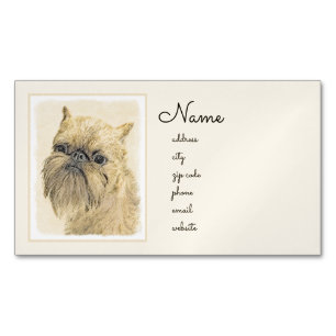 Carte De Visite Magnétique Bruxelles Griffon Peinture - Cute Original Chien A