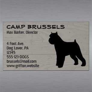 Carte De Visite Magnétique Bruxellois Griffon Chien Silhouette Grain