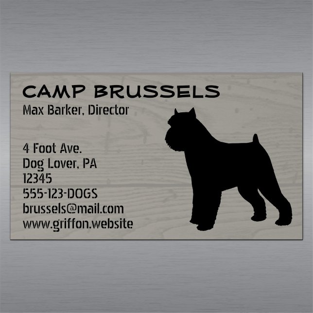 Carte De Visite Magnétique Bruxellois Griffon Chien Silhouette Grain (Créateur téléchargé)