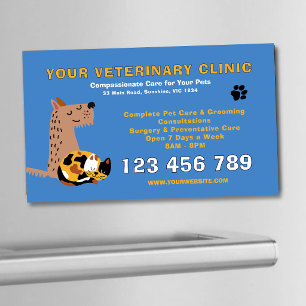 Carte De Visite Magnétique Budget Modifiable Vétérinaire   Soins pour Animaux