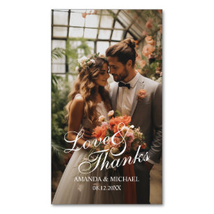 Carte De Visite Magnétique Cadeau de mariage personnalisé avec photo "Amour &