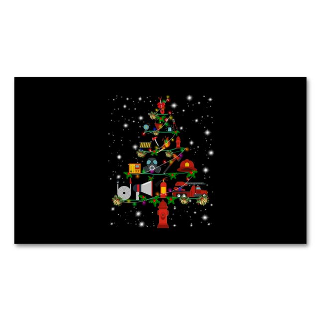 Carte De Visite Magnétique Cadeau pompier | Joyeux pompier de Noël Fun (devant)