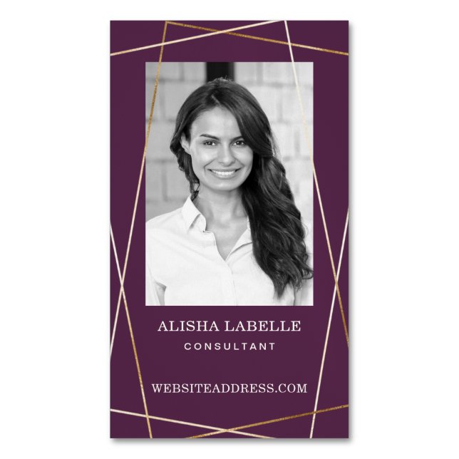 Carte De Visite Magnétique Calcul et monogramme géométrique de la Bourgogne e (devant Vertical)