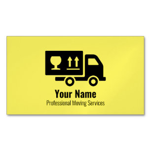 Carte De Visite Magnétique Camion de services mobiles personnalisable jaune