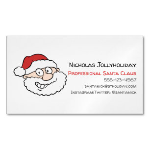 Carte De Visite Magnétique Caricature informelle et amusante du Père Noël pro