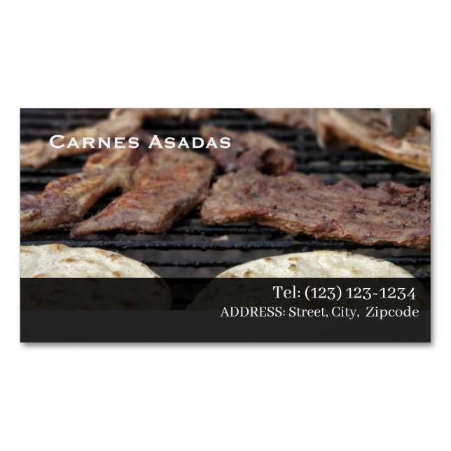 Carte De Visite Magnétique carne asada (devant)
