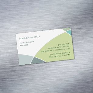 Carte De Visite Magnétique Cercles verts Rétro