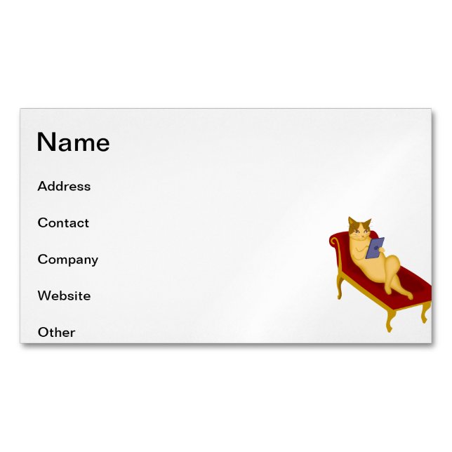 Carte De Visite Magnétique Chat avec clipart de gadget (devant)