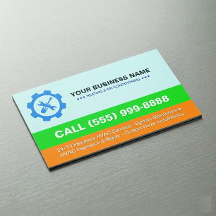 Carte De Visite Magnétique Chauffage Climatisation CVC Logo Professionnel