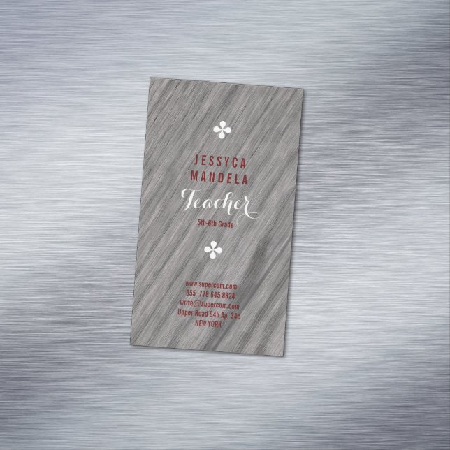 Carte De Visite Magnétique Chêne blanc, brun, blanc (In Situ)