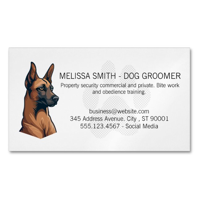 Carte De Visite Magnétique Chien K9 | Patte (devant)