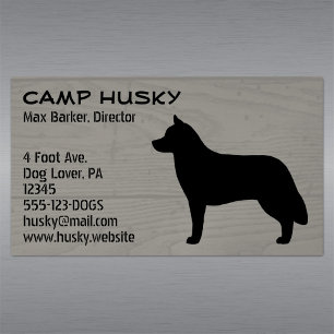 Carte De Visite Magnétique Chien sibérien Husky Chien Silhouette Grain