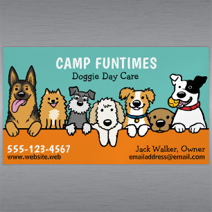 Carte De Visite Magnétique Chien Sitter Animaux assis Caricature Cute Peeking
