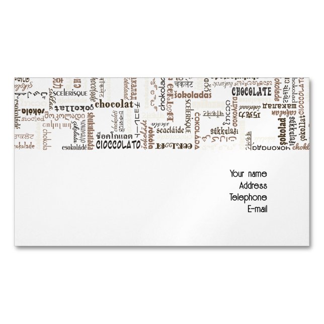 Carte De Visite Magnétique Chocolat (devant)