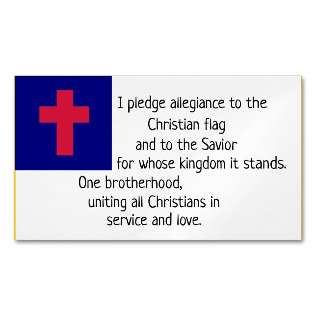 Carte De Visite Magnétique Christian Flag Pledge (devant)