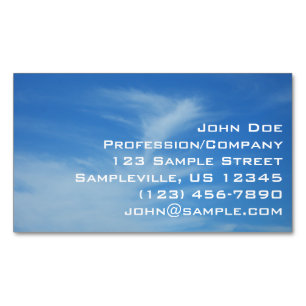 Carte De Visite Magnétique Ciel bleu avec des nuages blancs, photo abstraite