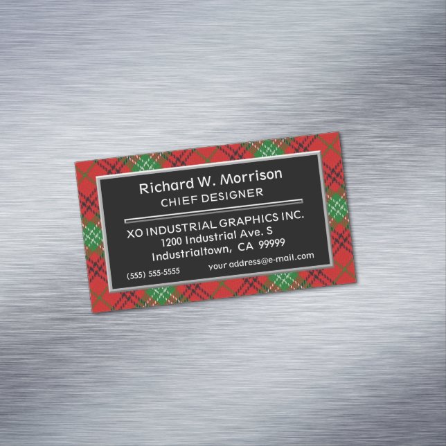 Carte De Visite Magnétique Clan écossais d'accès Morrison Tartan (In Situ)